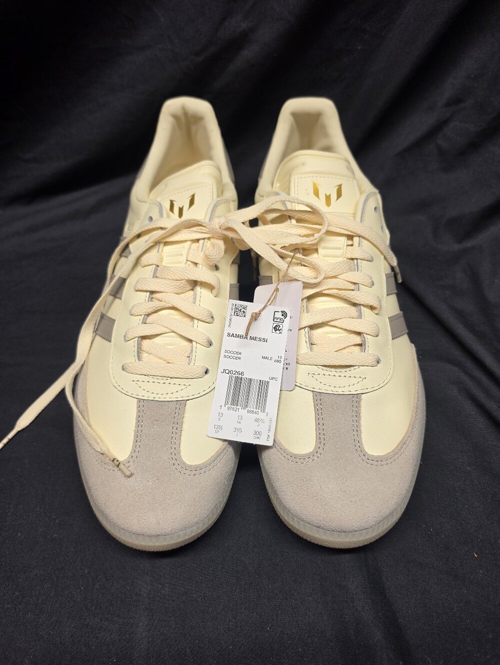 adidas Samba Messi JQ0266 Men's Size 13.5 Cream White Gold NWT New No Box